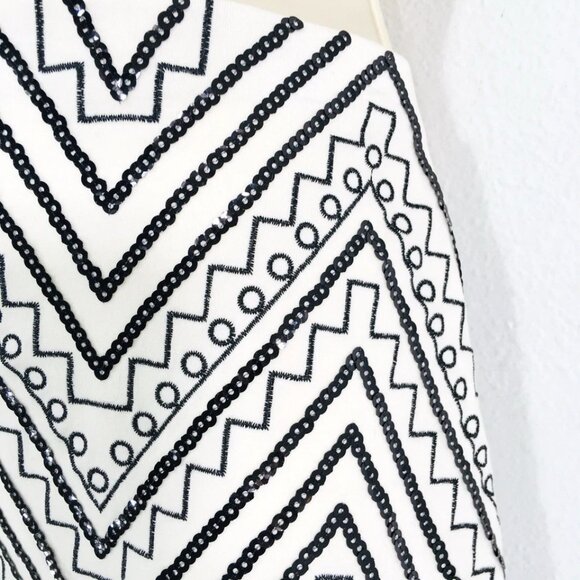 Express Sequin Mini Skirt Sz M Pull On Embroidered Stretch Fairy Glitter - Picture 9 of 13